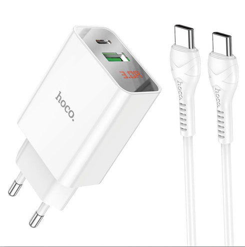Wall charger “C100A” PD20W + QC3.0 EU set with cable-  Type-C to Type-C